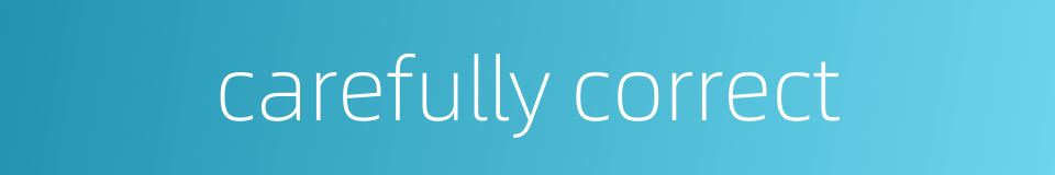 carefully correct的同义词