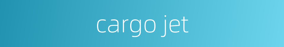 cargo jet的同义词