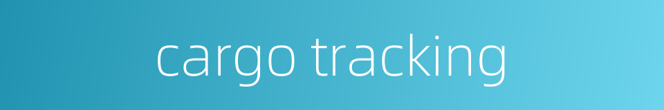 cargo tracking的同义词