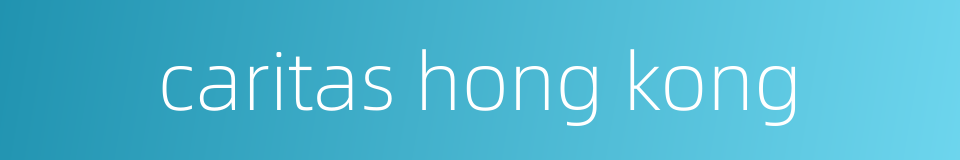 caritas hong kong的同义词