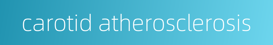 carotid atherosclerosis的同义词