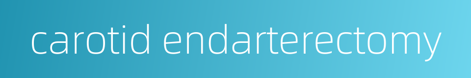 carotid endarterectomy的同义词