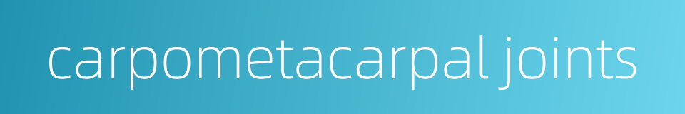 carpometacarpal joints的同义词