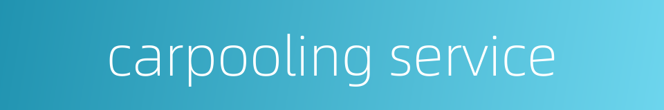 carpooling service的同义词