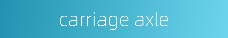 carriage axle的同义词