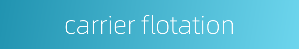 carrier flotation的同义词