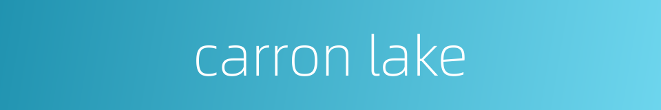 carron lake的同义词