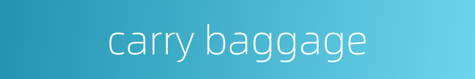 carry baggage的同义词