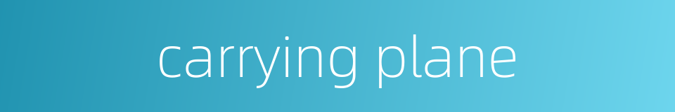 carrying plane的同义词