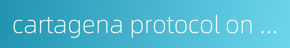 cartagena protocol on biosafety的同义词