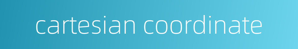 cartesian coordinate的同义词