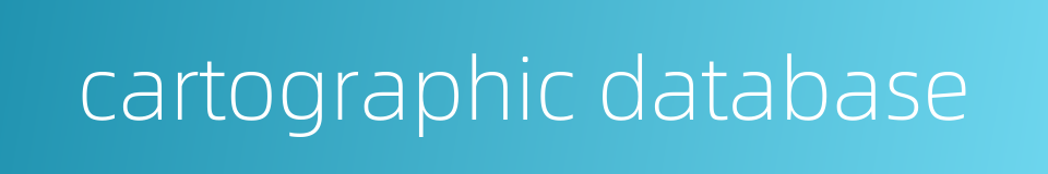 cartographic database的同义词