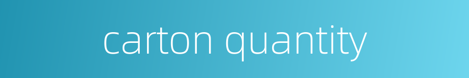 carton quantity的同义词