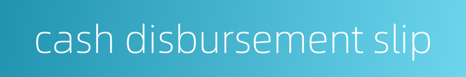 cash disbursement slip的同义词