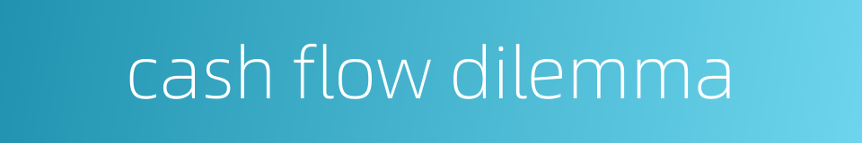 cash flow dilemma的同义词