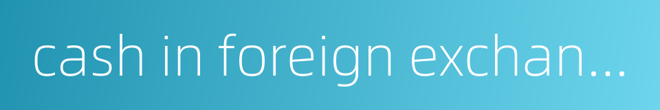 cash in foreign exchange的同义词