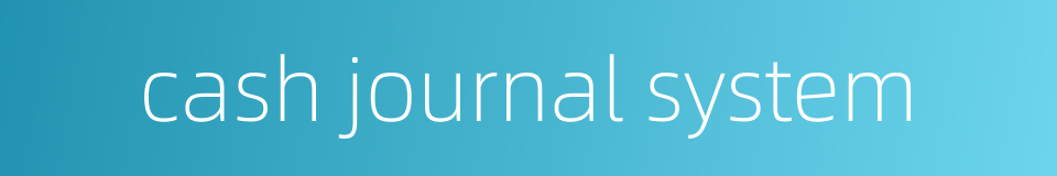 cash journal system的同义词
