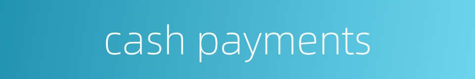 cash payments的同义词