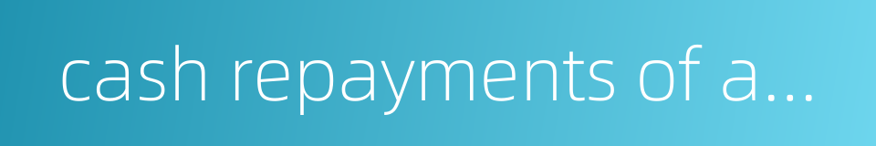 cash repayments of amounts borrowed的同义词