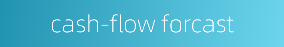 cash-flow forcast的同义词