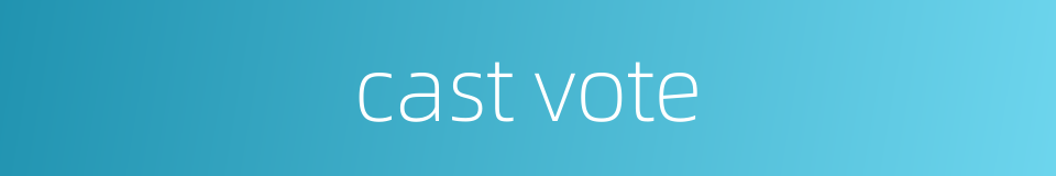 cast vote的同义词