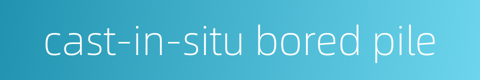 cast-in-situ bored pile的同义词