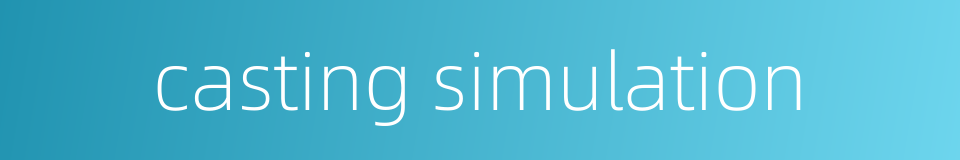 casting simulation的同义词