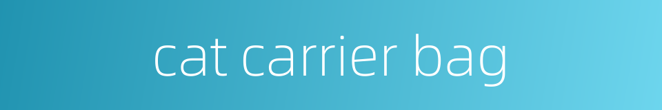 cat carrier bag的同义词