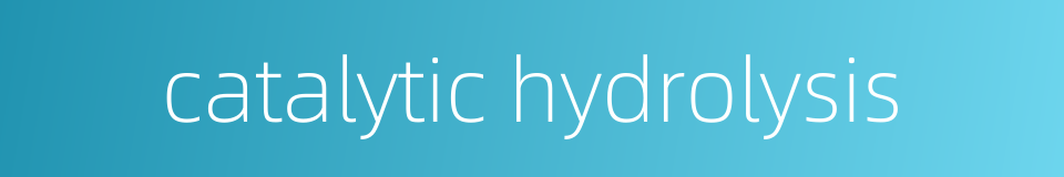 catalytic hydrolysis的同义词