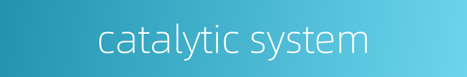 catalytic system的同义词