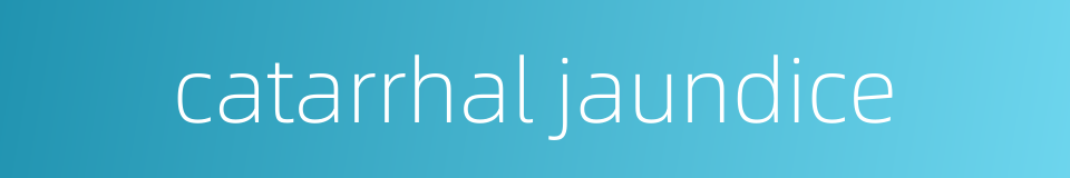 catarrhal jaundice的同义词