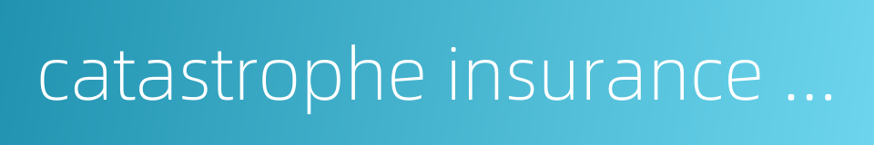 catastrophe insurance system的同义词