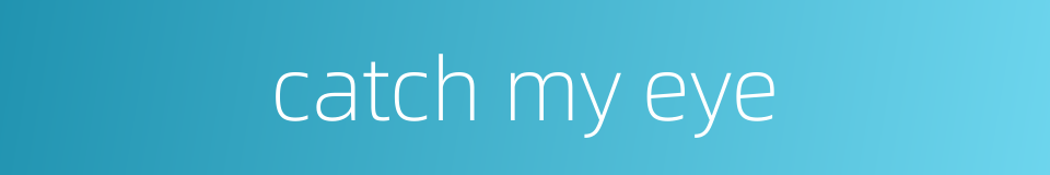 catch my eye的同义词