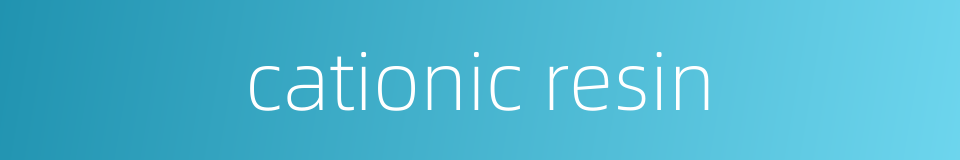 cationic resin的同义词