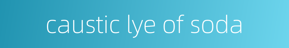 caustic lye of soda的同义词