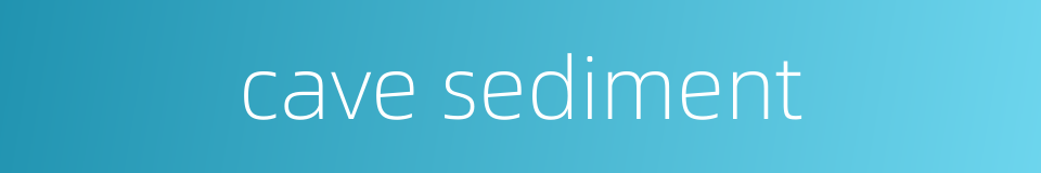 cave sediment的同义词