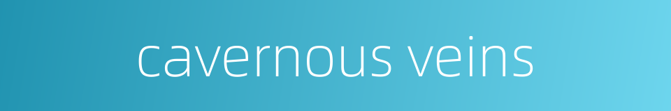 cavernous veins的同义词