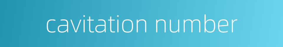 cavitation number的同义词
