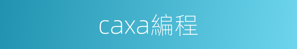 caxa編程的同義詞