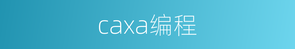 caxa编程的同义词