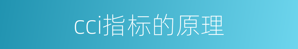 cci指标的原理的同义词