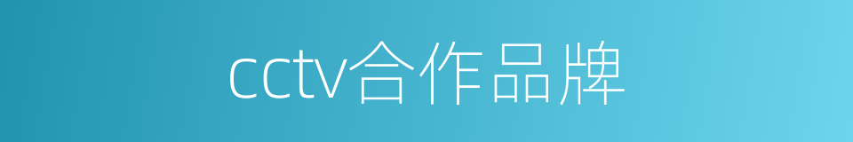 cctv合作品牌的同义词
