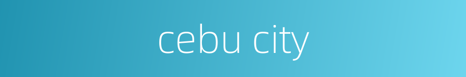 cebu city的同义词