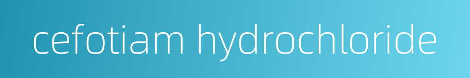cefotiam hydrochloride的同义词