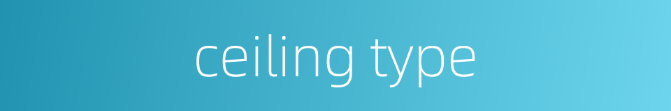 ceiling type的同义词