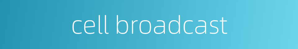 cell broadcast的同义词