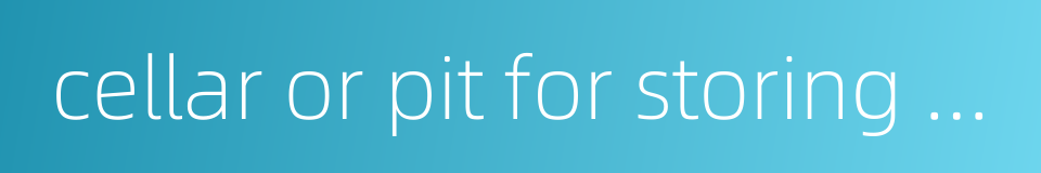 cellar or pit for storing things的同义词