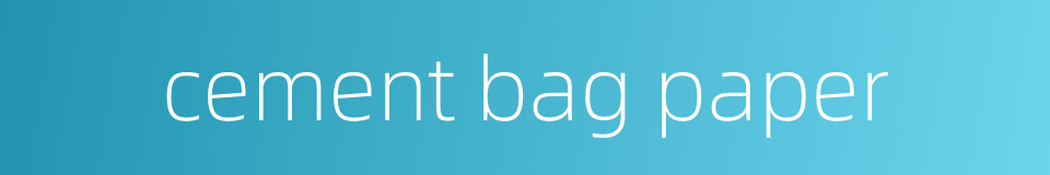 cement bag paper的同义词