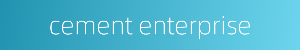 cement enterprise的同义词