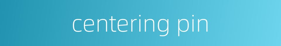 centering pin的同义词